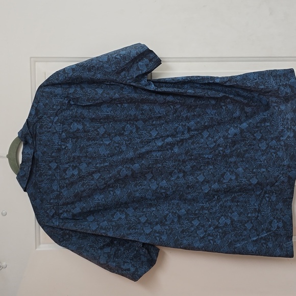 Short-sleeve stretch slub cotton shirt in print - Picture 6 of 7